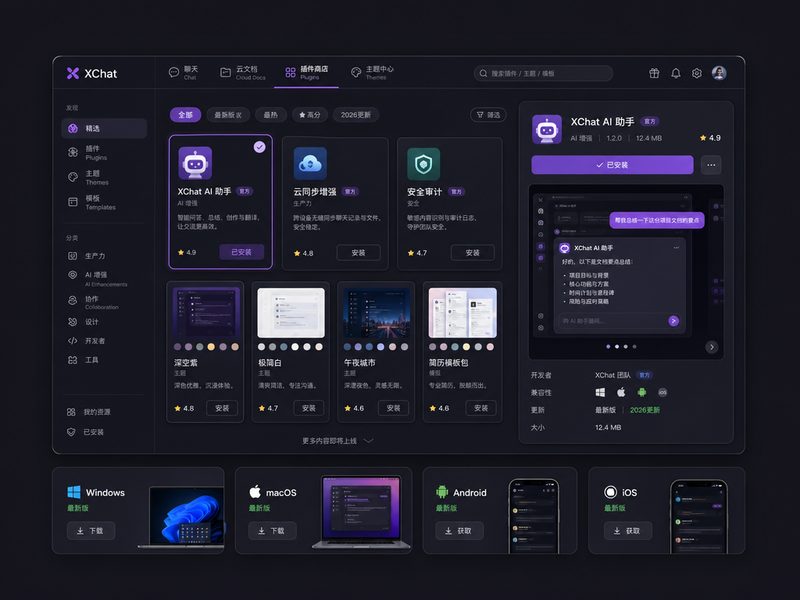 XChat第三方UI皮肤与扩展中心画廊